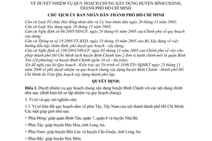 Quyết định 5731/QĐ-UBND nhiệm vụ quy hoạch chung xây dựng huyện Bình Chánh, thành phố Hồ Chí Minh