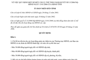 Quyết định 51/2006/QĐ-UBND quy định mức chi theo Nghị quyết 13/2006/NQ-HĐND