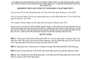 Nghị quyết 36/2006/NQ-HĐND chính sách khuyến khích cán bộ công chức tự nguyện nghỉ trước tuổi Tây Ninh