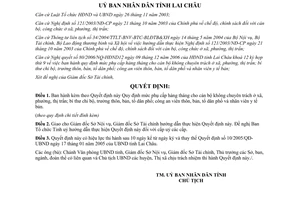 Quyết định 72/2006/QĐ-UBND mức phụ cấp hàng tháng cho cán bộ không chuyên trách Lai Châu