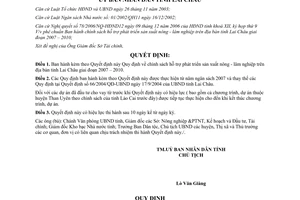 Quyết định 75/2006/QĐ-UBND hỗ trợ phát triển sản xuất nông lâm nghiệp Lai Châu 2007 2010