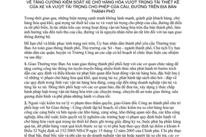 Chỉ thị 38/2006/CT-UBND tăng cường kiểm soát xe chở hàng hóa vượt trọng tải thiết kế xe vượt tải trọng cho phép cầu đường Hồ Chí Minh