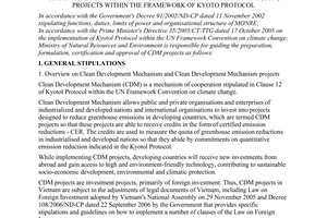 Circular No. 10/2006/TT-BTNMT guiding the preparation of clean development