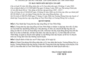 Quyết định 43/2006/QĐ-UBND thành lập trung tâm học tập cộng đồng xã Tam Thôn Hiệp