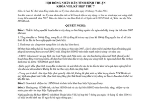 Nghị quyết 51/2006/NQ-HĐND đầu tư xây dựng cơ bản danh mục công trình trọng điểm 2007 Bình Thuận