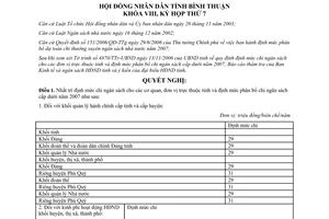 Nghị quyết 53/2006/NQ-HĐND chi ngân sách đơn vị thuộc tỉnh chi ngân sách cấp dưới 2007 Bình Thuận