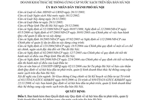 Quyết định 228/2006/QĐ-UBND xã hội hóa đầu tư phát triển, quản lý kinh doanh khai thác hệ thống cung cấp nước sạch