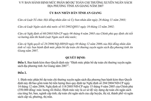 Quyết định 47/2006/QĐ-UBND phân bổ dự toán chi thường xuyên NS địa phương