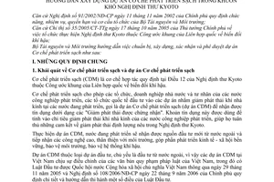 Thông tư 10/2006/TT-BTNMT hướng dẫn xây dựng dự án Cơ chế phát triển sạch khuôn khổ Nghị định thư Kyoto