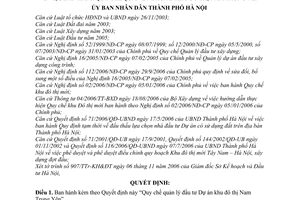 Quyết định 232/2006/QĐ-UBND Quy chế quản lý đầu tư Dự án khu đô thị Nam Trung Yên