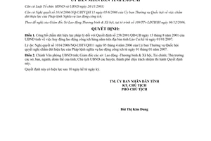 Quyết định 85/2006/QĐ-UBND công bố Quyết định 258/2001/QĐ-UB Lào Cai hết hiệu lực
