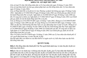 Nghị quyết 83/2006/NQ-HĐND danh mục mức thu phí, lệ phí