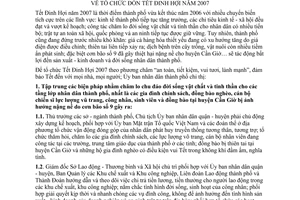 Chỉ thị 39/2006/CT-UBND tổ chức đón Tết Đinh Hợi năm 2007