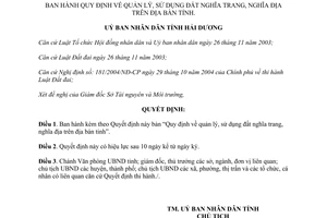 Quyết định 4315/2006/QĐ-UBND quản lý sử dụng đất nghĩa trang nghĩa địa Hải Dương