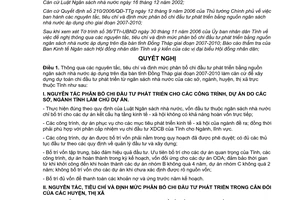 Nghị quyết 71/2006/NQ-HĐND.K7 nguyên tắc phân bổ chi đầu tư phát triển Đồng Tháp