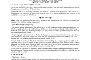 Nghị quyết 52/2006/NQ-HĐND thống nhất thông qua Đề án phát triển xã hội hóa