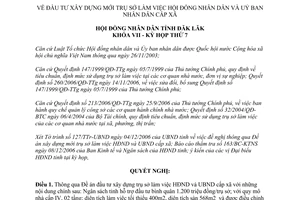 Nghị quyết 51/2006/NQ-HĐND đầu tư xây dựng mới trụ sở làm việc Hội đồng Ủy ban cấp xã Đắk Lắk