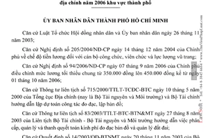 Quyết định 180/2006/QĐ-UBND  hành bộ đơn giá công tác đo đạc bản đồ địa chính 2006 khu vực thành phố