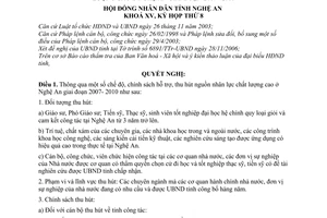 Nghị quyết 169/2006/NQ-HĐND chế độ, chính sách hỗ trợ, thu hút nguồn nhân lực