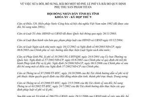 Nghị quyết 37/2006/NQ-HĐND phí, lệ phí và bãi bỏ quy định phụ thu sản phẩm Titan