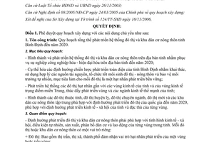 Quyết định 846/QĐ-UBND 2006 hệ thống đô thị khu dân cư nông thôn Bình Định 2020