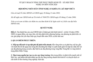 Nghị quyết 163/2006/NQ-HĐND quy hoạch tổng thể phát triển kinh tế xã hội Nghệ An