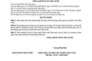 Quyết định 900/2006/QĐ-KTNN  Quy chế hoạt động đối ngoại  Kiểm toán Nhà nước