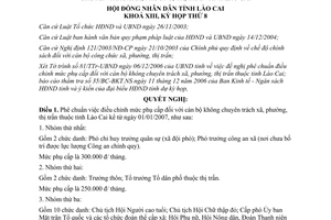 Nghị quyết 31/2006/NQ-HĐND phê chuẩn điều chỉnh mức phụ cấp cán bộ không chuyên