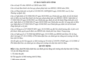 Quyết định 46/2006/QĐ-UBND về phí thẩm định báo cáo đánh giá tác động môi trường