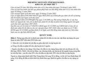 Nghị quyết 36/2006/NQ-HĐND tiêu chí định mức phân bổ chi đầu tư cho các cấp giai đoạn 2007-2010