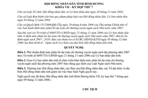 Nghị quyết 22/2006/NQ-HĐND phân bổ chi thường xuyên ngân sách địa phương Bình Dương