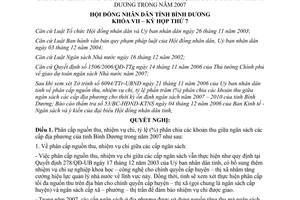 Nghị quyết 21/2006/NQ-HĐND phân cấp nguồn thu nhiệm vụ chi ngân sách Bình Dương