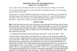 Nghị quyết 17/2006/NQ-HĐND Kế hoạch phát triển kinh tế xã hội Bình Dương 2006-2010
