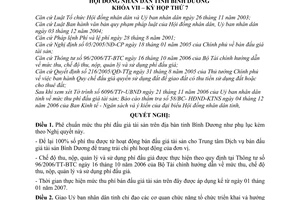 Nghị quyết 24/2006/NQ-HĐND mức thu phí đấu giá tài sản