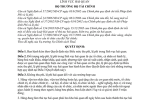 Quyết định 73/2006/QĐ-BTC chế độ thu, nộp, quản lý sử dụng phí, lệ phí hải quan