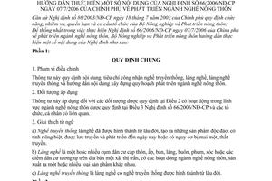 Thông tư 116/2006/TT-BNN phát triển ngành nghề nông thôn hướng dẫn thực hiện 66/2006/NĐ-CP