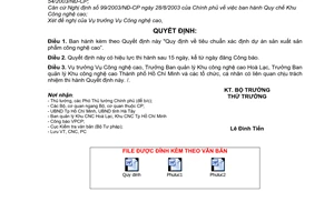 Quyết định 27/2006/QĐ-BKHCN  tiêu chuẩn xác định dự án sản xuất sản phẩm công nghệ cao