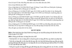 Quyết định 1193/2006/QĐ-UBND bảng giá đất Tây Ninh