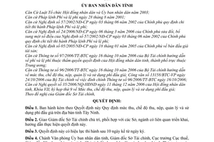 Quyết định 1192/2006/QĐ-UBND mức thu chế độ thu nộp, quản lý sử dụng phí