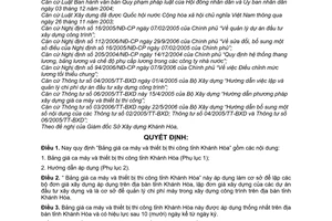 Quyết định 94/2006/QĐ-UBND Bảng giá ca máy thiết bị thi công