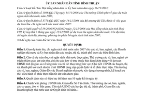 Quyết định 101/2006/QĐ-UBND giao dự toán thu chi ngân sách 2007 Bình Thuận