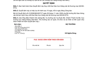 Quyết định 45/2006/QĐ-BGTVT Quy chế khai thác trực thăng vận tải thương mại