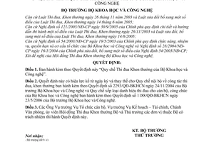 Quyết định 2729/QĐ-BKHCN  Quy chế Thi đua Khen thưởng  Bộ Khoa học Công nghệ