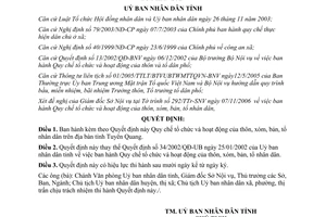 Quyết định 81/2006/QĐ-UBND Quy chế hoạt động của thôn xóm tổ nhân dân Tuyên Quang