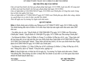 Quyết định 4173/QĐ-BTC tổ chức dự toán ngân sách nhà nước 2007 đính chính Thông tư 107/2006/TT-BTC
