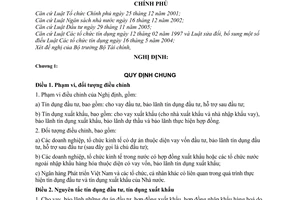 Nghị định 151/2006/NĐ-CP tín dụng đầu tư xuất khẩu của Nhà nước