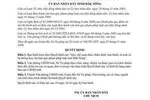 Quyết định 47/2006/QĐ-UBND soạn thảo rà soát hệ thống hóa văn bản pháp luật Đăk Nông