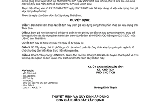 Quyết định 72/2006/QĐ-UBND Đơn giá xây dựng công trình phần khảo sát xâ