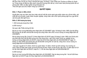 Quyết định 212/2006/QĐ-BQP thực hiện chế độ chính sách góp phần chăm sóc cán bộ quân đội nghỉ hưu