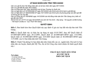 Quyết định 64/2006/QĐ-UBND giá  đất Tiền Giang 2007